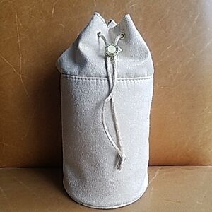 Bulgari Cream Shimmer Cosmetic Toiletry Bucket Bag Pouch